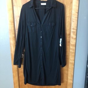 Long Black Button Down Women’s Plus Dress NWT